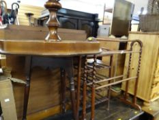 Parcel of furniture to include cricket table, towel rail etc