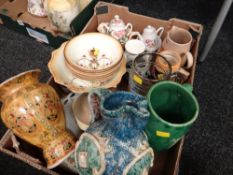 A parcel of various china including steins, plates & jugs