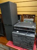 A Hitachi hi-fi system including turn table & speakers E/T