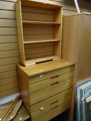 A vintage Uniflex chest of six drawers & small similar bookcase