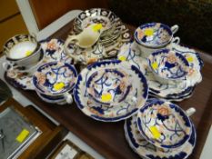 Parcel of Gaudy Welsh & Derby Imari teaware