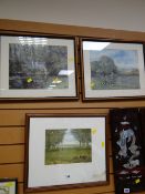 A framed limited edition print by M BROWNE, dated '85, entitled 'Wood's End' together with a smaller