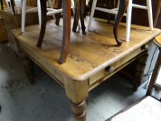 A Victorian pine kitchen table