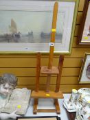 A wooden table easel
