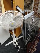 A floor standing electric fan, electric clothes dryer & reading lamp E/T