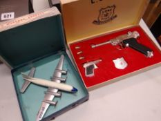 Boxed Dinky Supertoys Bristol Britannia Airlines model airplane together with a Lone Star Secret