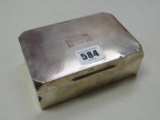 Hallmarked silver presentation cigarette box with Welch Regiment crest