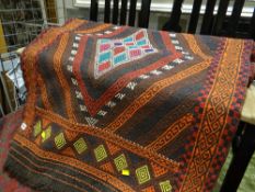 A Suzni Kilim woollen hand knotted runner, 246 x 83cms