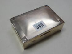 Hallmarked silver presentation cigarette box