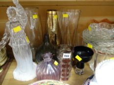 Parcel of various glassware, mainly vases, bowls, glass figure of a female