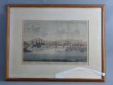 A COLOURED ENGRAVING - 'A West Prospect of Conwy Castle in Caernarfonshire' after BOYDELL, published