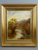 LILIAN WOODCOCK oil on board - 'Llugwy', 33 x 25.5 cms