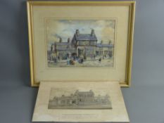 GLADYS DAWSON watercolour - fine depiction of the Old Sun Inn in Conwy with numerous figures, signed