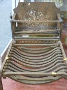 TWO VINTAGE CAST IRON DOG GRATES, various measurements