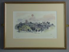 SIR KYFFIN WILLIAMS RA limited edition (35/750) print - sunset over farmstead, initialled, 22 x 36