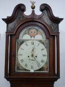 AN EARLY 19th CENTURY INLAID MAHOGANY ROLLING MOON LONGCASE CLOCK by Jameson, Ormskirk, the broken