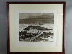 SIR KYFFIN WILLIAMS RA limited edition (78/350) print - Moelfre with Puffin Island and distant