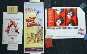 Three original US cinema inserts, PRUDENCE AND THE PILL 1968, THAT MAN IN ISTANBUL 1966 & FIVE MILES