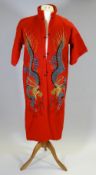 A DRAGON EMBROIDERED FELT KIMONO