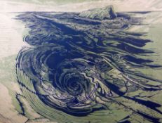GERTRUD HERMES OBE limited edition (26/50) linocut - entitled 'The Whirlpool', signed and dated