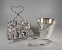 AN EPNS ICE BUCKET & EGG-CADDY