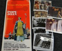 POPE JOAN original US insert, 1972, rolled, 91 x 35.5cms together with a set of lobby cards Key Word