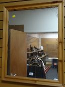 Modern pine framed wall mirror