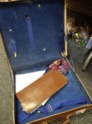 Leather case containing Masonic regalia