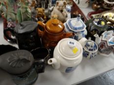 Collection of various novelty teapots & other teaware