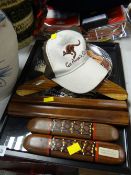A parcel of modern Aboriginal art items, boomerang