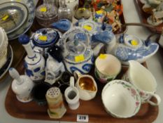 Pair of novelty duck teapots, Minton 'Haddon Hall' milk jug & sugar bowl etc