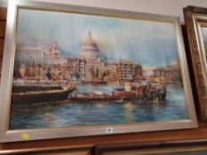 Oil on canvas - UNKNOWN signature, London scene