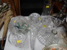 Parcel of various cut glass including vases, jugs, horn of plenty etc