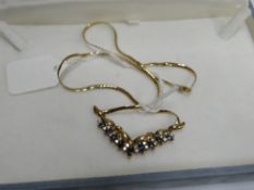 A 9ct sapphire & diamond necklace