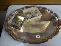 A large EPNS variety club presentation tray together with a selection of variety club badges & an