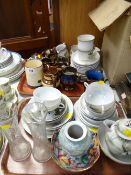 Parcel of Denby teaware, lustre jugs, two items of Torquay ware