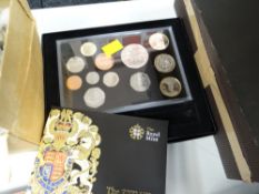 A cased proof set of 2009 UK proof coin set including the Kew Gardens 50 pence piece