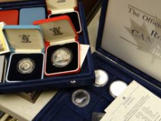 Part-silver Royal Canadian Mint five dollars collection together with a collection of other Royal