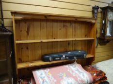 A honey pine three-drawer three-cupboard kitchen dresser