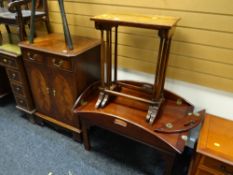 A butler's tray-style coffee table together with a nest of two tables & reproduction mahogany hi-