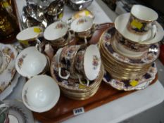 Vintage English Staffordshire bone china 'Bon' patterned teaware