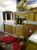 A good brass nautical fire companion set on three claw feet