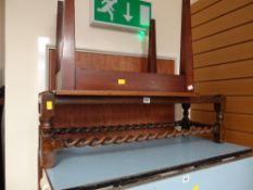 A barley-twist cane work stool & another