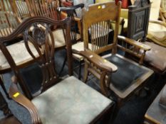 A parcel of three various vintage chairs