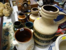 A collection of various West German decorated vases & planters