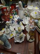 Collection of various china figures