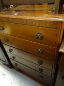 A vintage five-drawer chest
