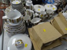 Large parcel of Midwinter 'Sienna' dinner & coffeeware together with a white & gilt decorated Swan