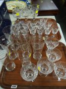 Two trays of various glasses
