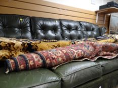 A good rust & blue Persian carpet & another